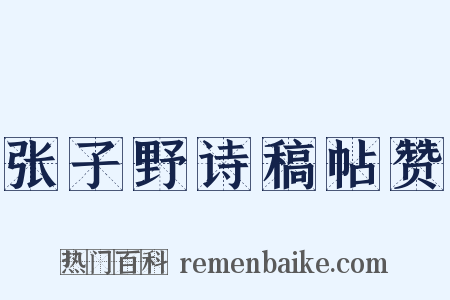 张子野诗稿帖赞是什么意思的图片